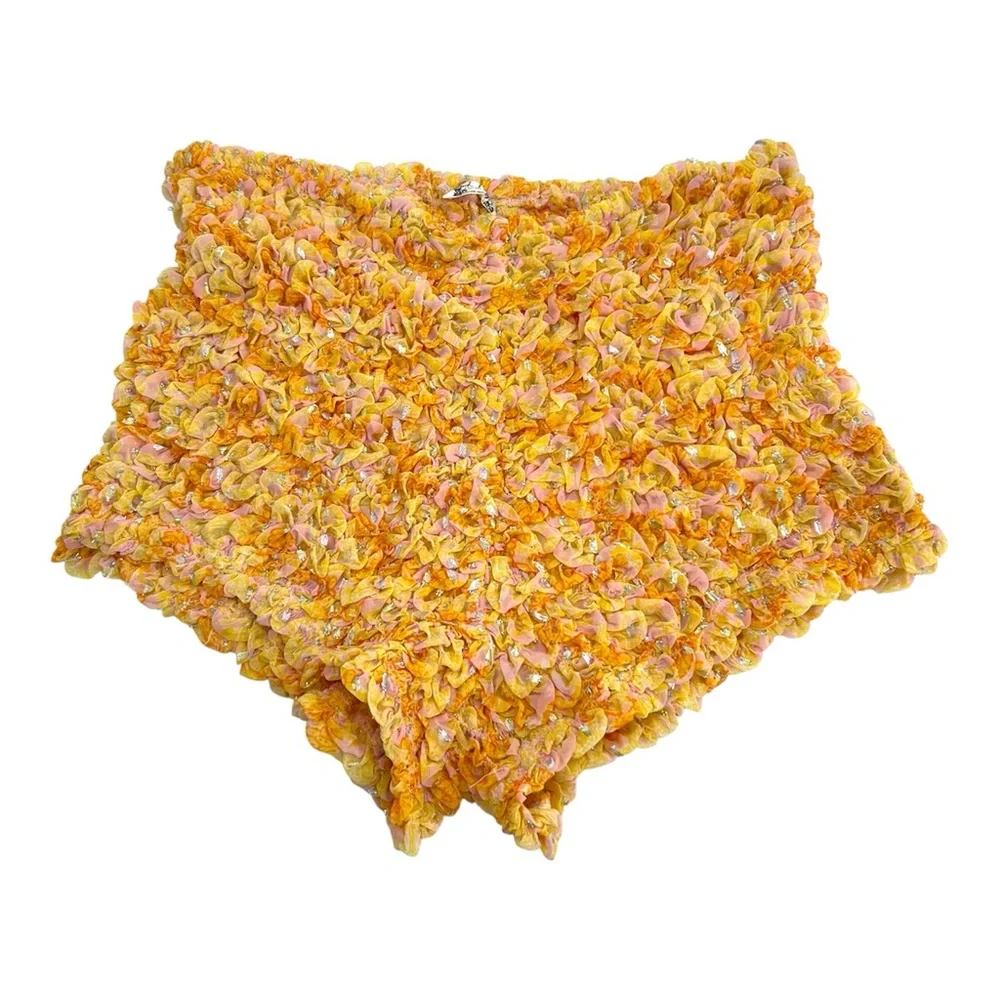 Free People Scrunch It Up Shorts sunset punch sz L - Picture 4 of 6